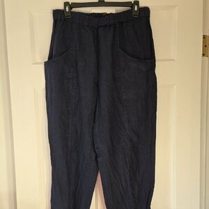 Quince Cropped Straight Leg Linen Pants